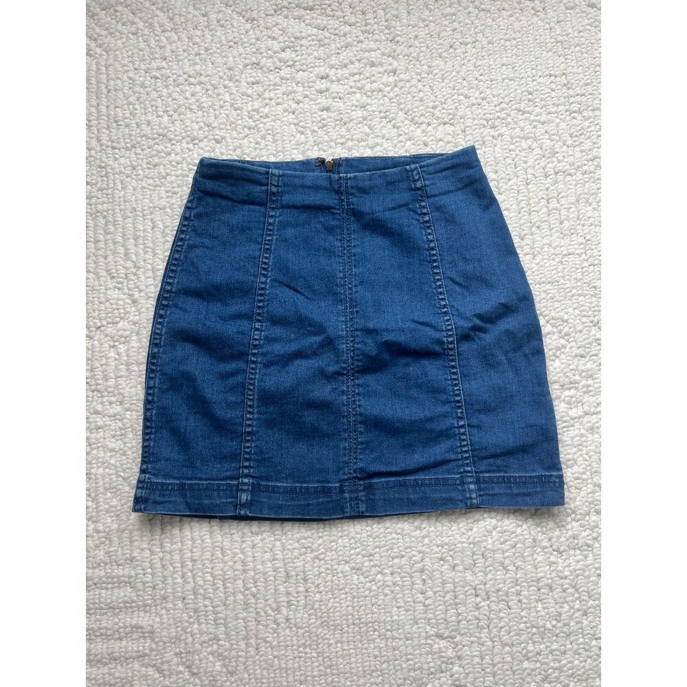 free people denim mini skirt